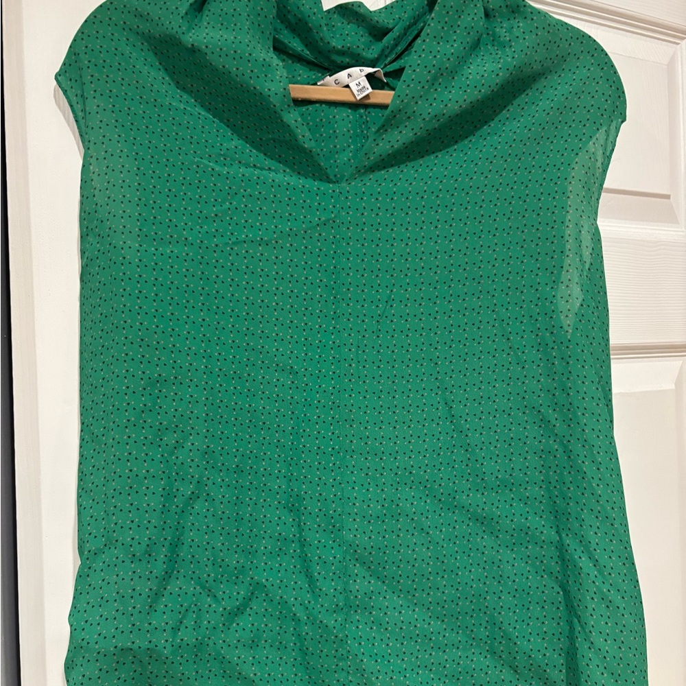 CAbi Green Dot Blouse